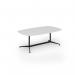 Loft barrel table 2000w x 1200d black frame and white top LTW2012-K-WH