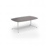 Loft barrel table 2000w x 1200d white frame and grey oak top LTW2012-WH-GO