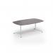 Loft barrel table 2000w x 1200d white frame and grey oak top LTW2012-WH-GO