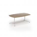 Loft barrel table 2000w x 1200d white frame and kendal oak top LTW2012-WH-KO