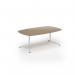 Loft barrel table 2000w x 1200d white frame and kendal oak top LTW2012-WH-KO