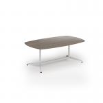 Loft barrel table 2000w x 1200d white frame and nebraska oak top LTW2012-WH-NO