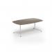 Loft barrel table 2000w x 1200d white frame and nebraska oak top LTW2012-WH-NO