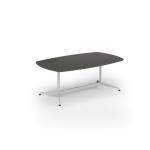 Loft barrel table 2000w x 1200d white frame and onyx grey top LTW2012-WH-OG