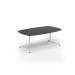 Loft barrel table 2000w x 1200d white frame and onyx grey top LTW2012-WH-OG