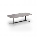 Loft barrel table 2400w x 1200d black frame and grey oak top LTW2412-K-GO