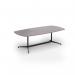 Loft barrel table 2400w x 1200d black frame and grey oak top LTW2412-K-GO