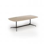 Loft barrel table 2400w x 1200d black frame and kendal oak top LTW2412-K-KO