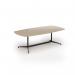 Loft barrel table 2400w x 1200d black frame and kendal oak top LTW2412-K-KO