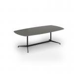 Loft barrel table 2400w x 1200d black frame and onyx grey top LTW2412-K-OG