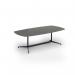 Loft barrel table 2400w x 1200d black frame and onyx grey top LTW2412-K-OG