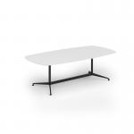Loft barrel table 2400w x 1200d black frame and white top LTW2412-K-WH