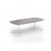 Loft barrel table 2400w x 1200d white frame and grey oak top LTW2412-WH-GO