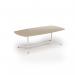 Loft barrel table 2400w x 1200d white frame and kendal oak top LTW2412-WH-KO