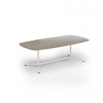 Loft barrel table 2400w x 1200d white frame and nebraska oak top LTW2412-WH-NO