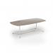 Loft barrel table 2400w x 1200d white frame and nebraska oak top LTW2412-WH-NO