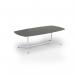 Loft barrel table 2400w x 1200d white frame and onyx grey top LTW2412-WH-OG