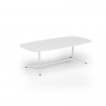 Loft barrel table 2400w x 1200d white frame and white top LTW2412-WH-WH