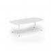 Loft barrel table 2400w x 1200d white frame and white top LTW2412-WH-WH