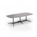 Loft barrel table 2600w x 1200d black frame and grey oak top LTW2612-K-GO