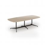 Loft barrel table 2600w x 1200d black frame and kendal oak top LTW2612-K-KO
