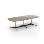 Loft barrel table 2600w x 1200d black frame and nebraska oak top LTW2612-K-NO
