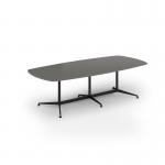 Loft barrel table 2600w x 1200d black frame and onyx grey top LTW2612-K-OG