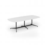Loft barrel table 2600w x 1200d black frame and white top LTW2612-K-WH