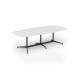 Loft barrel table 2600w x 1200d black frame and white top LTW2612-K-WH