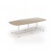 Loft barrel table 2600w x 1200d white frame and kendal oak top LTW2612-WH-KO