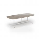 Loft barrel table 2600w x 1200d white frame and nebraska oak top LTW2612-WH-NO