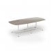 Loft barrel table 2600w x 1200d white frame and nebraska oak top LTW2612-WH-NO