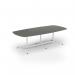 Loft barrel table 2600w x 1200d white frame and onyx grey top LTW2612-WH-OG