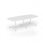 Loft barrel table 2600w x 1200d white frame and white top LTW2612-WH-WH