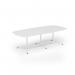 Loft barrel table 2600w x 1200d white frame and white top LTW2612-WH-WH