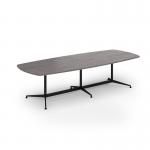 Loft barrel table 3000w x 1200d black frame and grey oak top LTW3012-K-GO