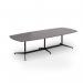 Loft barrel table 3000w x 1200d black frame and grey oak top LTW3012-K-GO