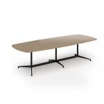 Loft barrel table 3000w x 1200d black frame and kendal oak top LTW3012-K-KO