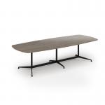 Loft barrel table 3000w x 1200d black frame and nebraska oak top LTW3012-K-NO