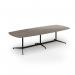 Loft barrel table 3000w x 1200d black frame and nebraska oak top LTW3012-K-NO