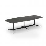 Loft barrel table 3000w x 1200d black frame and onyx grey top LTW3012-K-OG