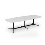 Loft barrel table 3000w x 1200d black frame and white top LTW3012-K-WH