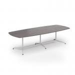 Loft barrel table 3000w x 1200d white frame and grey oak top LTW3012-WH-GO
