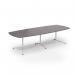 Loft barrel table 3000w x 1200d white frame and grey oak top LTW3012-WH-GO