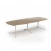 Loft barrel table 3000w x 1200d white frame and kendal oak top LTW3012-WH-KO