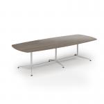 Loft barrel table 3000w x 1200d white frame and nebraska oak top LTW3012-WH-NO