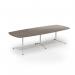 Loft barrel table 3000w x 1200d white frame and nebraska oak top LTW3012-WH-NO