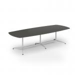 Loft barrel table 3000w x 1200d white frame and onyx grey top LTW3012-WH-OG