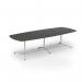 Loft barrel table 3000w x 1200d white frame and onyx grey top LTW3012-WH-OG