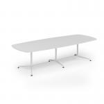 Loft barrel table 3000w x 1200d white frame and white top LTW3012-WH-WH